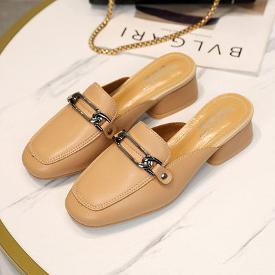 Vionnet Square-Toe Chunky Mules