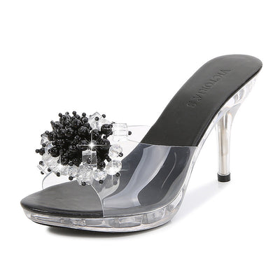 Vionnet Wild Crystal High-Heel Slippers