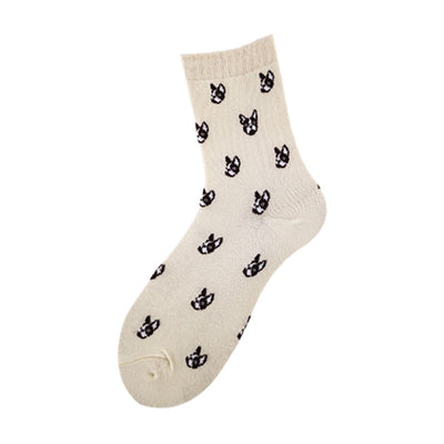 Vionnet Dog Cartoon Mid-Tube Socks