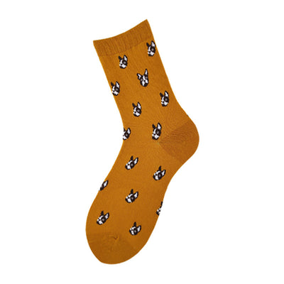 Vionnet Dog Cartoon Mid-Tube Socks