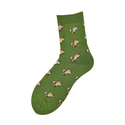 Vionnet Dog Cartoon Mid-Tube Socks