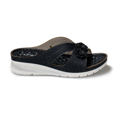 Slope With Casual Flowers Outside Slippers Women