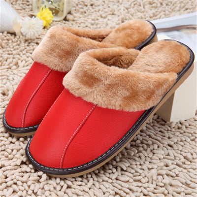 Vionnet Cowhide Plush Slippers