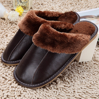 Vionnet Cowhide Plush Slippers