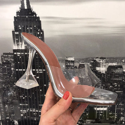Transparent Crystal With Slippers Women