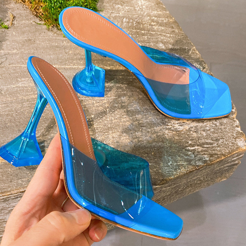 Transparent Crystal With Slippers Women