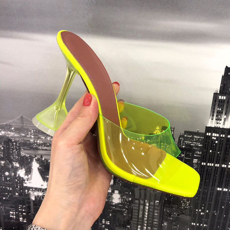 Transparent Crystal With Slippers Women