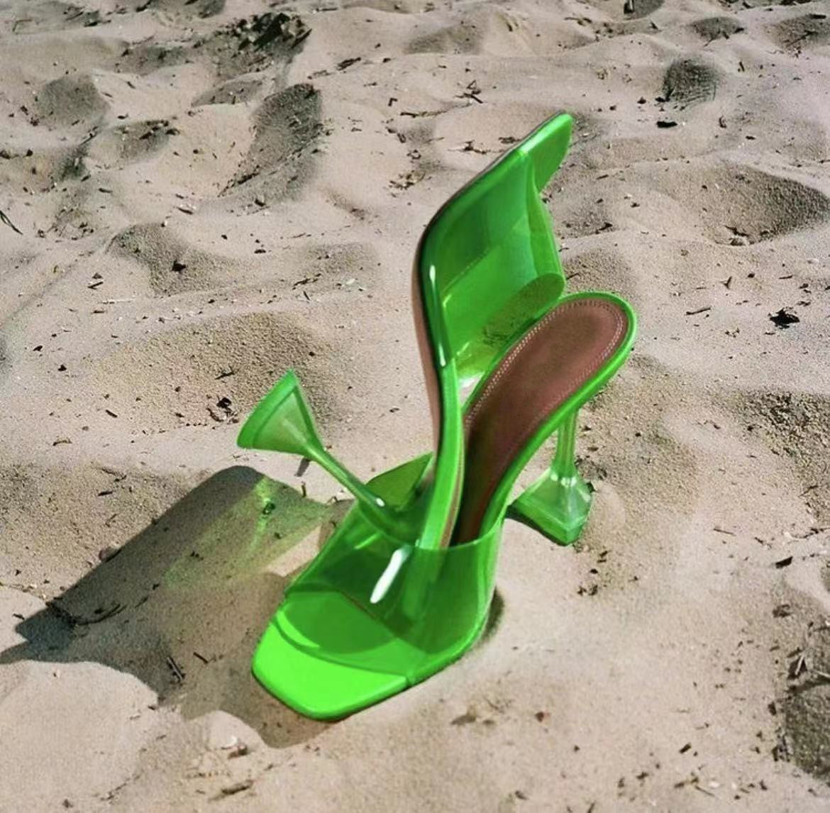 Transparent Crystal With Slippers Women