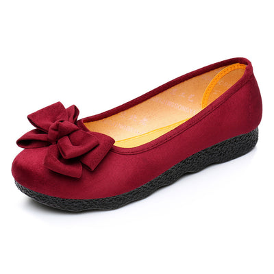 Vionnet Bow Round-Toe Ballerina Flats