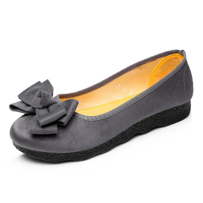 Vionnet Bow Round-Toe Ballerina Flats