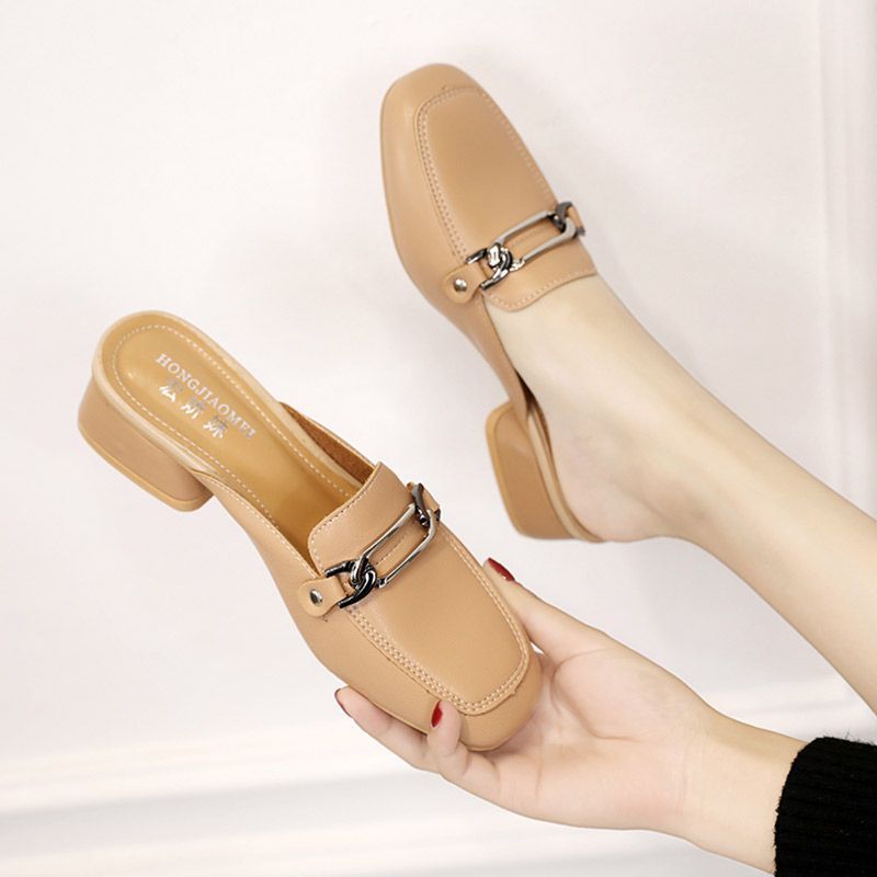 Vionnet Square-Toe Chunky Mules