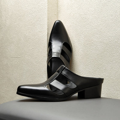 Vionnet Pointed Leather Slippers