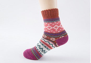 Ethnic style cashmere socks women