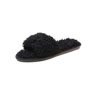 Sheep curl women slippers