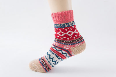 Ethnic style cashmere socks women