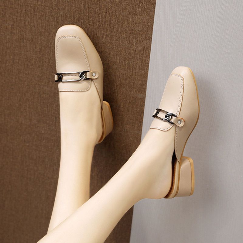 Vionnet Square-Toe Chunky Mules