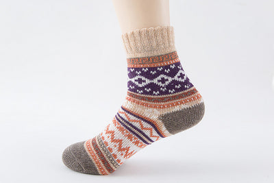 Ethnic style cashmere socks women