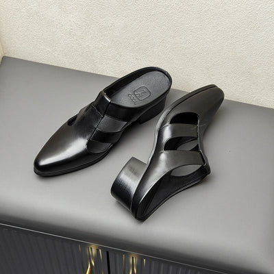 Vionnet Pointed Leather Slippers