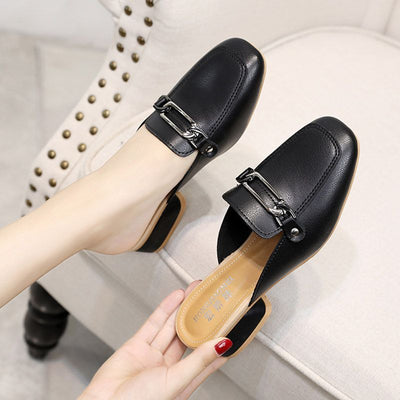 Vionnet Square-Toe Chunky Mules