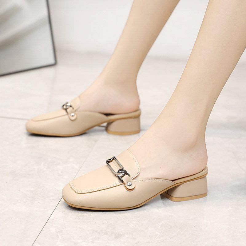 Vionnet Square-Toe Chunky Mules