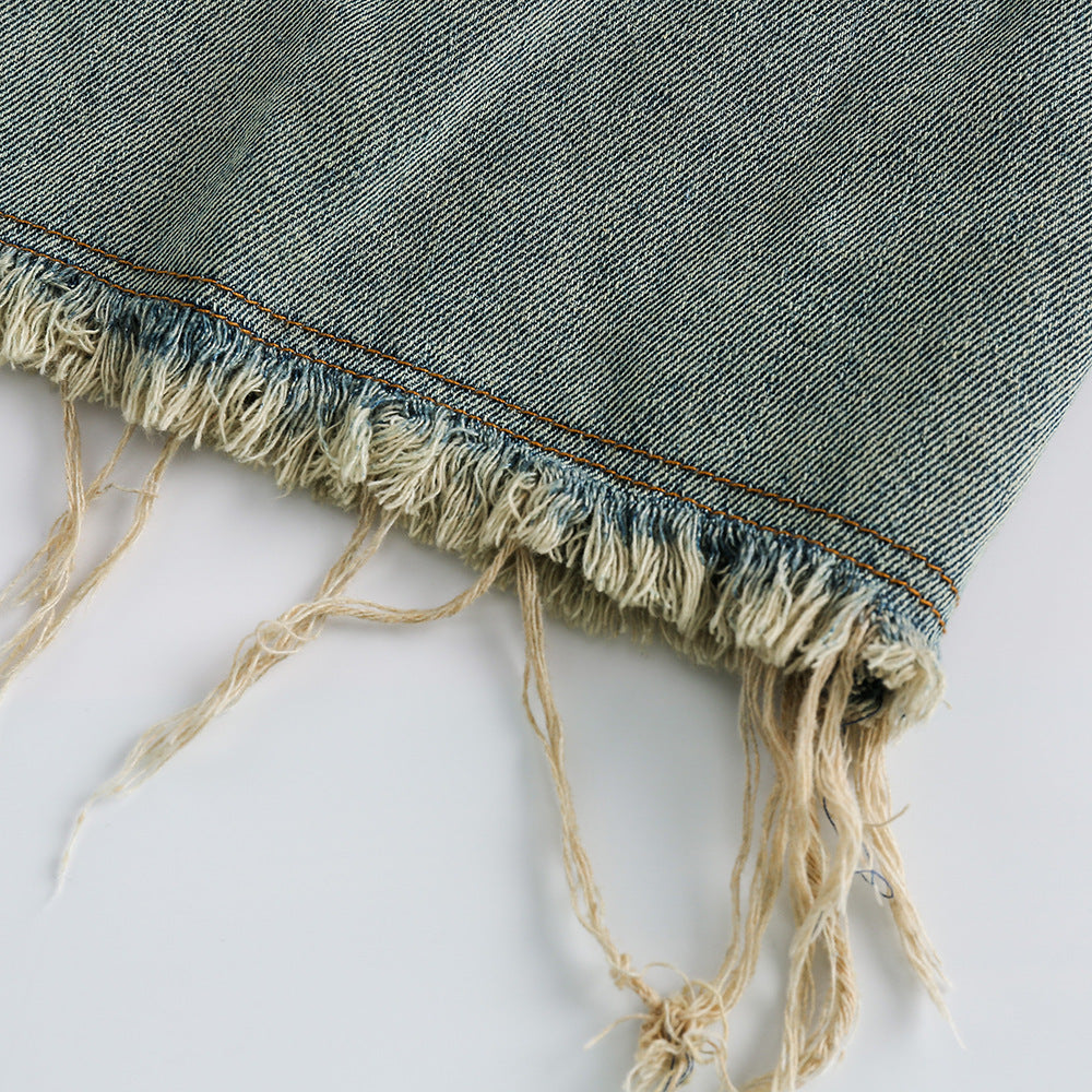 Vionnet Punk Distressed Denim Shorts
