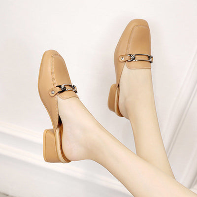 Vionnet Square-Toe Chunky Mules