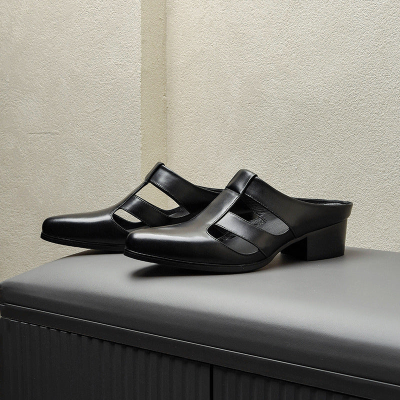 Vionnet Pointed Leather Slippers