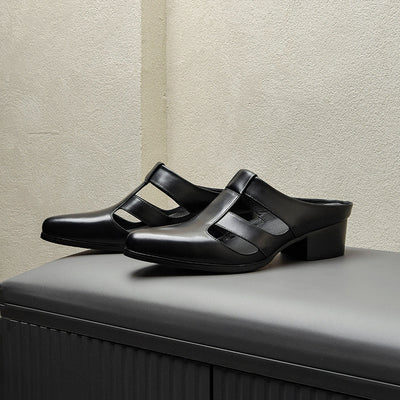 Vionnet Pointed Leather Slippers