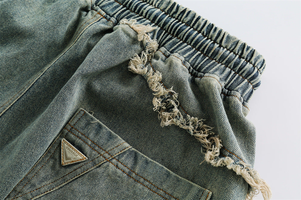 Vionnet Punk Distressed Denim Shorts