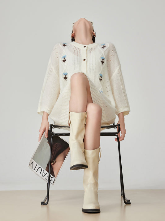 Blanc Fleur Cardigan - ALIZABlanc Fleur CardiganBlanc Fleur CardiganBlanc Fleur CardiganwomenALIZAALIZAWhiteBlanc Fleur CardiganL