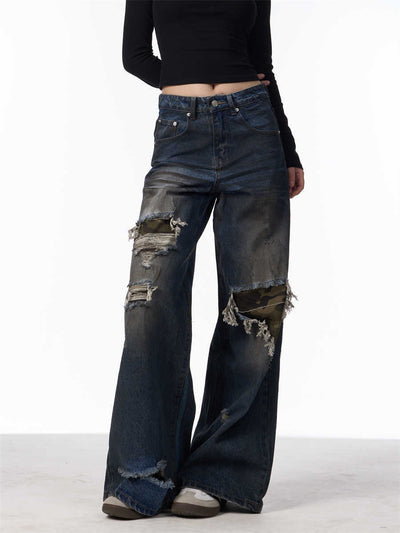 Camouflage Déchiré Pantalon - ALIZACamouflage Déchiré PantalonCamouflage Déchiré PantalonCamouflage Déchiré PantalonwomenALIZAALIZADark BlueCamouflage Déchiré Pantalon28