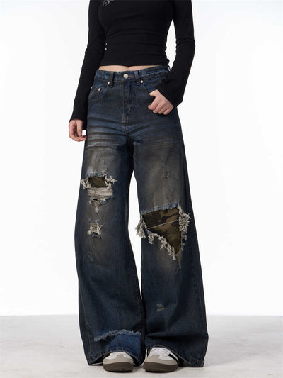 Camouflage Déchiré Pantalon - ALIZACamouflage Déchiré PantalonCamouflage Déchiré PantalonCamouflage Déchiré PantalonwomenALIZAALIZADark BlueCamouflage Déchiré Pantalon28