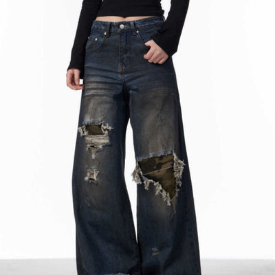 Camouflage Déchiré Pantalon - ALIZACamouflage Déchiré PantalonCamouflage Déchiré PantalonCamouflage Déchiré PantalonwomenALIZAALIZADark BlueCamouflage Déchiré Pantalon28