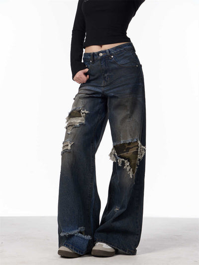 Camouflage Déchiré Pantalon - ALIZACamouflage Déchiré PantalonCamouflage Déchiré PantalonCamouflage Déchiré PantalonwomenALIZAALIZADark BlueCamouflage Déchiré Pantalon28