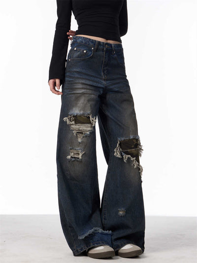 Camouflage Déchiré Pantalon - ALIZACamouflage Déchiré PantalonCamouflage Déchiré PantalonCamouflage Déchiré PantalonwomenALIZAALIZADark BlueCamouflage Déchiré Pantalon28