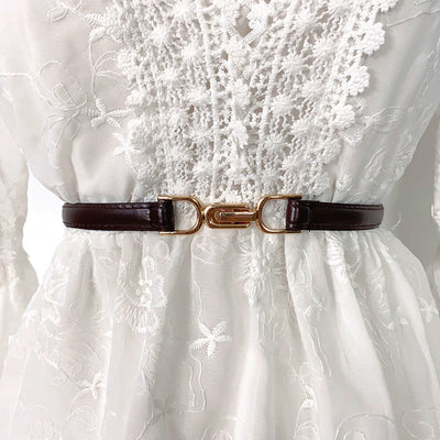 Punch-free Matte Buckle Adjustment Belt Women