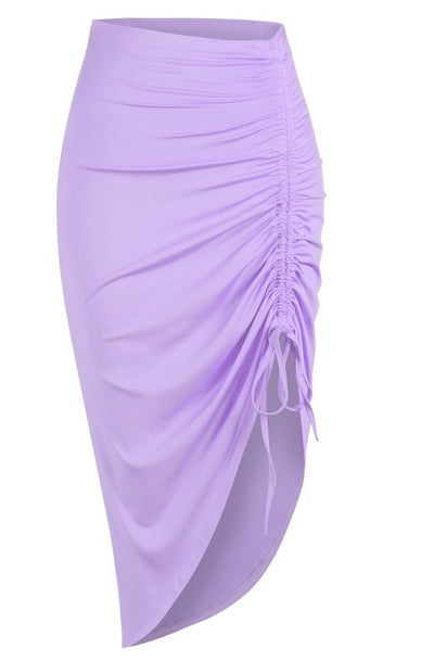 Onyx Ruched Bodycon Midi Skirt