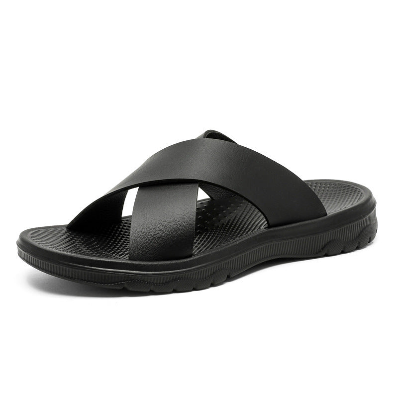 Vionnet Cross Leather Beach Slippers