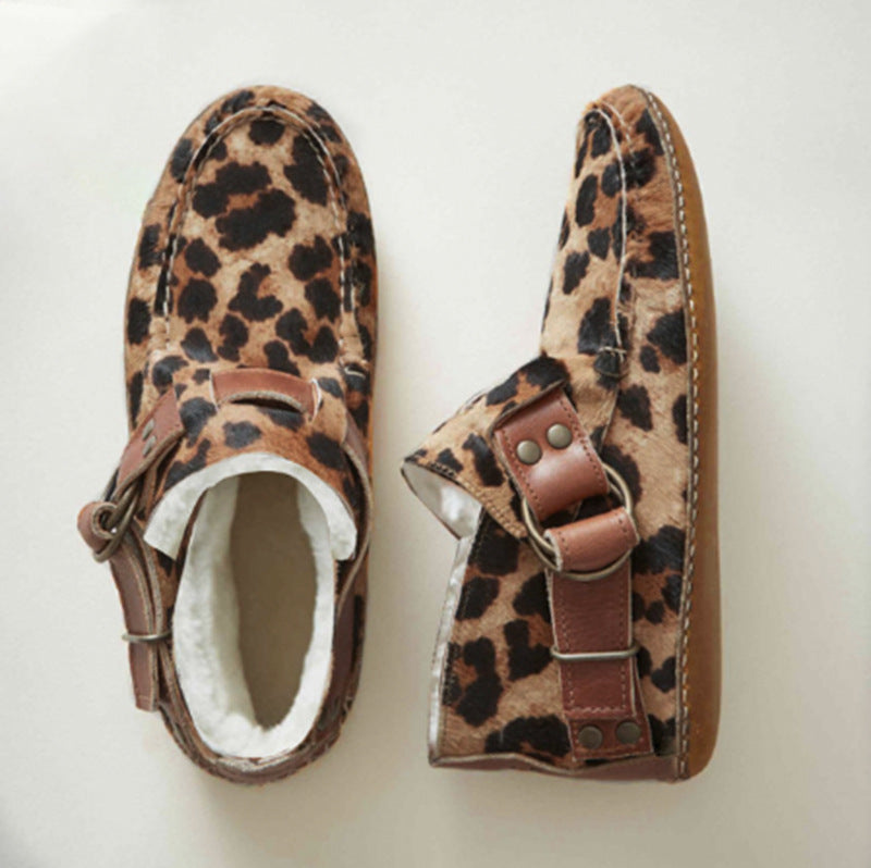 Vionnet Leopard Buckle Flats