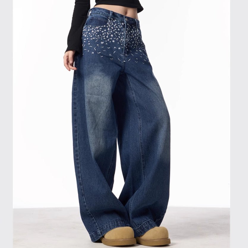 Floral Guerrière Jean - ALIZAFloral Guerrière JeanFloral Guerrière JeanFloral Guerrière JeanwomenALIZAALIZADeep Denim BlueFloral Guerrière Jean28