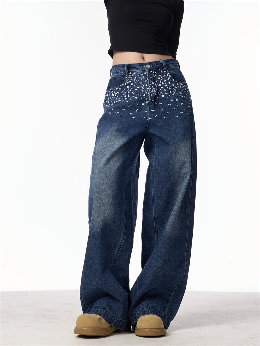 Floral Guerrière Jean - ALIZAFloral Guerrière JeanFloral Guerrière JeanFloral Guerrière JeanwomenALIZAALIZADeep Denim BlueFloral Guerrière Jean28